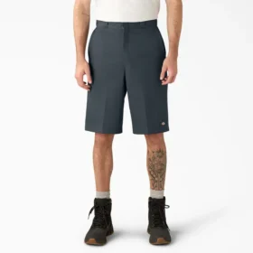 Pantalones cortos de trabajo de corte holgado y frente liso, 33 cm