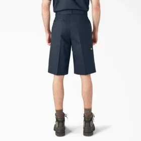 Pantalones cortos de trabajo de corte holgado y frente liso, 33 cm