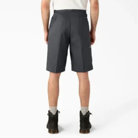 Pantalones cortos de trabajo de corte holgado y frente liso, 33 cm Pantalones cortos de trabajo de corte holgado y frente liso, 33 cm