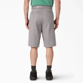 Pantalones cortos de trabajo de corte holgado y frente liso, 33 cm