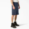 Pantalones cortos de trabajo de corte holgado y frente liso, 33 cm