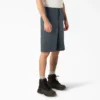 Pantalones cortos de trabajo de corte holgado y frente liso, 33 cm Pantalones cortos de trabajo de corte holgado y frente liso, 33 cm