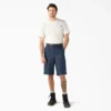 Pantalones cortos de trabajo de corte holgado y frente liso, 33 cm
