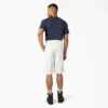 Pantalones cortos de trabajo de corte holgado y frente liso, 33 cm Pantalones cortos de trabajo de corte holgado y frente liso, 33 cm