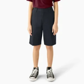 Pantalones cortos tipo bermuda de corte clásico para niña, tallas 4-20