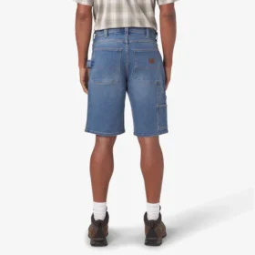 Pantalones cortos utilitarios de denim, 28 cm