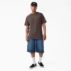 Pantalones cortos vaqueros de carpintero desgastados y holgados, 33 cm Pantalones cortos vaqueros de carpintero desgastados y holgados, 33 cm