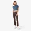 Pantalones de carpintero de corte recto ajustado con bajo enrollado para mujer Pantalones de carpintero de corte recto ajustado con bajo enrollado para mujer