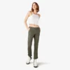 Pantalones de carpintero de corte recto ajustado con bajo enrollado para mujer Pantalones de carpintero de corte recto ajustado con bajo enrollado para mujer