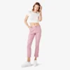 Pantalones de carpintero de corte recto ajustado con bajo enrollado para mujer Pantalones de carpintero de corte recto ajustado con bajo enrollado para mujer