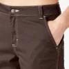 Pantalones de carpintero de corte recto ajustado con bajo enrollado para mujer Pantalones de carpintero de corte recto ajustado con bajo enrollado para mujer
