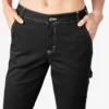 Pantalones de carpintero de corte recto ajustado con bajo enrollado para mujer Pantalones de carpintero de corte recto ajustado con bajo enrollado para mujer