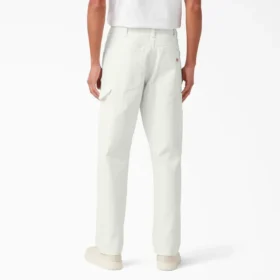 Pantalones de carpintero de lona de algodón con lavado a la piedra y corte holgado