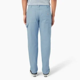 Pantalones de carpintero de lona de algodón con lavado a la piedra y corte holgado