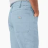 Pantalones de carpintero de lona de algodón con lavado a la piedra y corte holgado