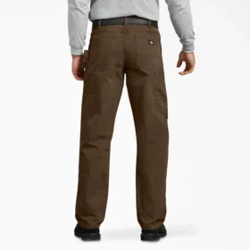 Pantalones de carpintero de lona de pato lijada de corte holgado