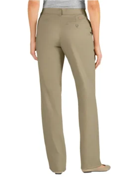 Pantalones de corte holgado con pernera recta y pliegues delanteros para mujer