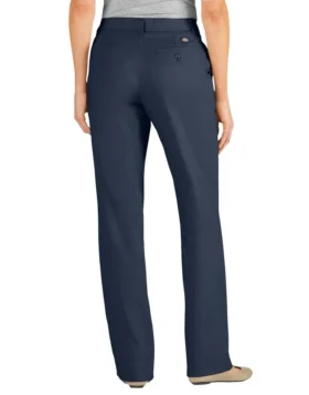 Pantalones de corte holgado con pernera recta y pliegues delanteros para mujer