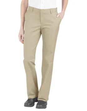 Pantalones de corte holgado y frente liso para mujer