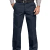 Pantalones de corte recto con cintura cómoda de sarga y ajuste relajado Flex
