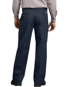 Pantalones de corte recto con cintura cómoda de sarga y ajuste relajado Flex