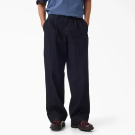 Pantalones de trabajo de denim de espiga con ribete