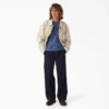 Pantalones de trabajo de denim de espiga con ribete