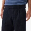 Pantalones de trabajo de denim de espiga con ribete