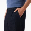 Pantalones de trabajo de denim de espiga con ribete