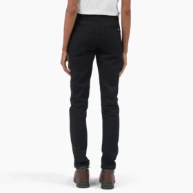 Pantalones pitillo de sarga de talle alto para mujer