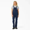 Petos de denim de corte recto con doble bolsillo delantero para mujer