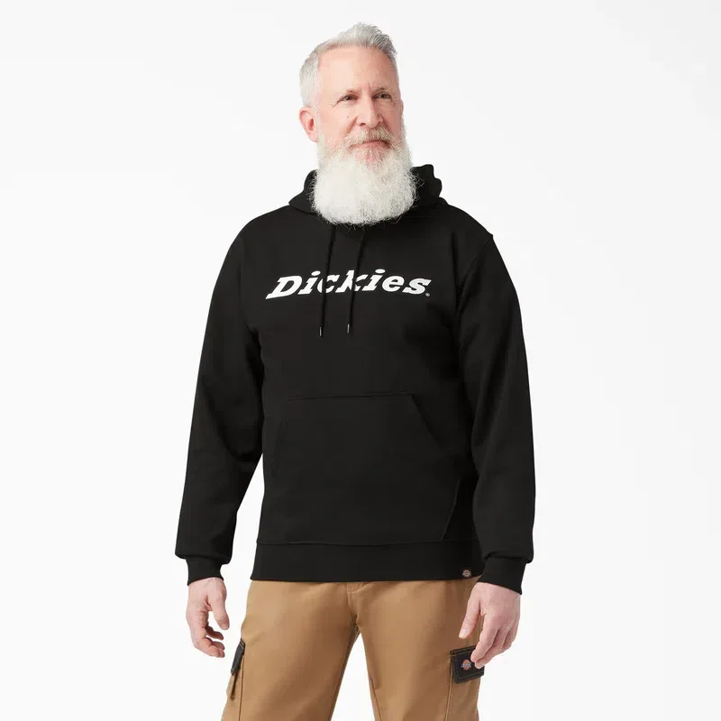 Sudadera con capucha de felpa con logotipo en letra cursiva Sudadera con capucha de felpa con logotipo en letra cursiva