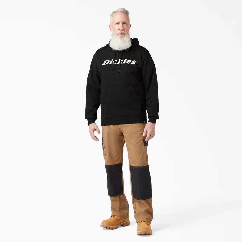 Sudadera con capucha de felpa con logotipo en letra cursiva Sudadera con capucha de felpa con logotipo en letra cursiva