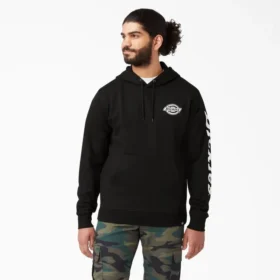Sudadera con capucha de felpa y logotipo en la manga