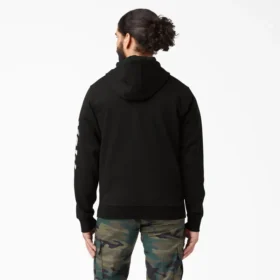 Sudadera con capucha de felpa y logotipo en la manga