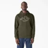 Sudadera con capucha repelente al agua y logotipo de camuflaje