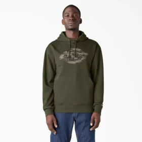 Sudadera con capucha repelente al agua y logotipo de camuflaje