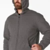 Sudadera con capucha y cremallera completa forrada de felpa de pelo largo