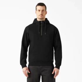 Sudadera con capucha y cremallera de un cuarto