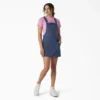 Vestido tipo peto de denim de corte regular para mujer